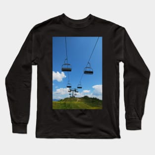 Ski Lift on Monte Zoncolan in Summer Long Sleeve T-Shirt